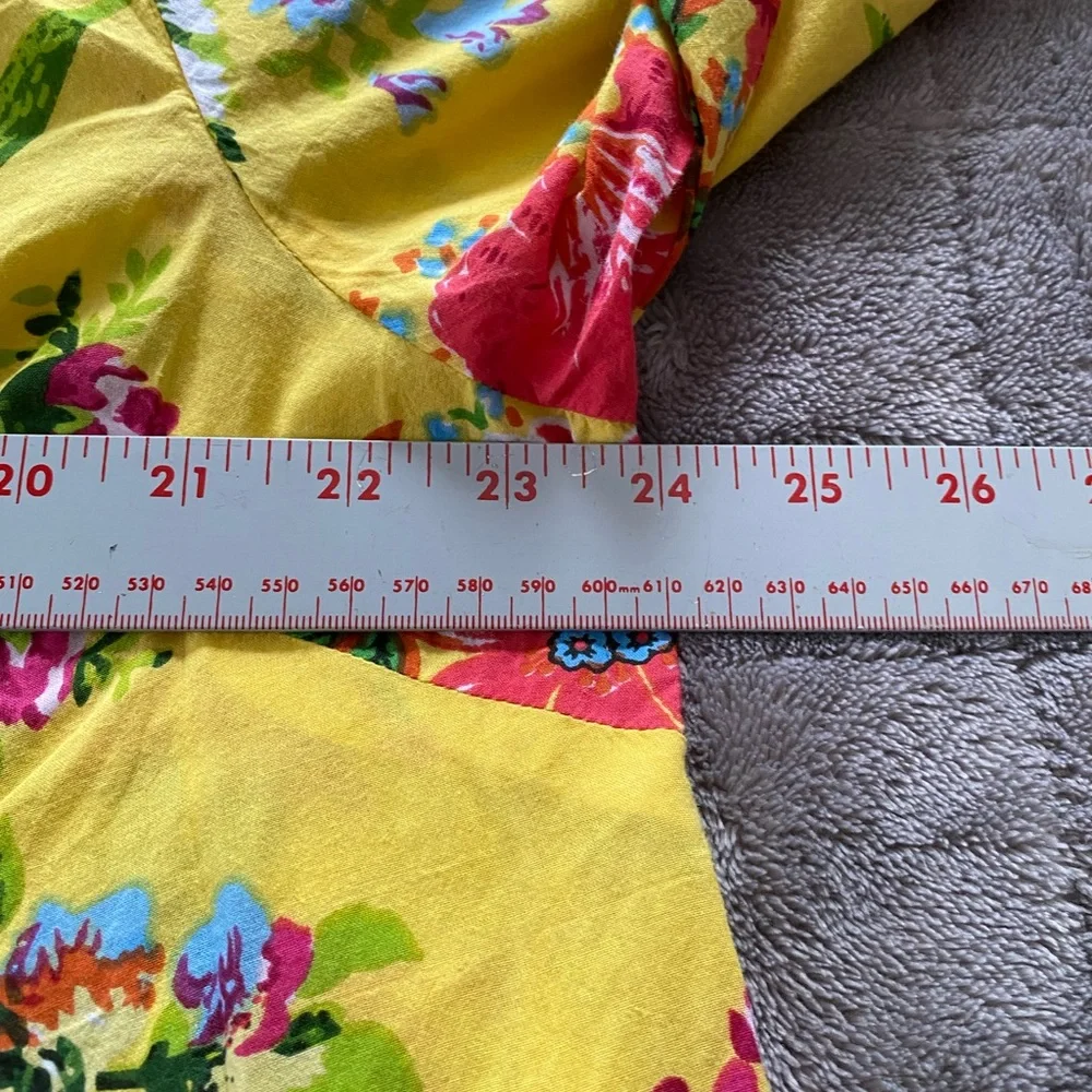 Denim 24/7 Floral Yellow Button-Up Shirt (955) - Picture 4 of 9